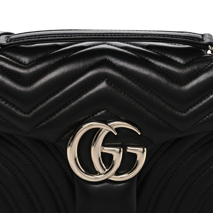 Gucci Lambskin Matelasse Medium GG Marmont Shoulder Bag Black 7 of 10