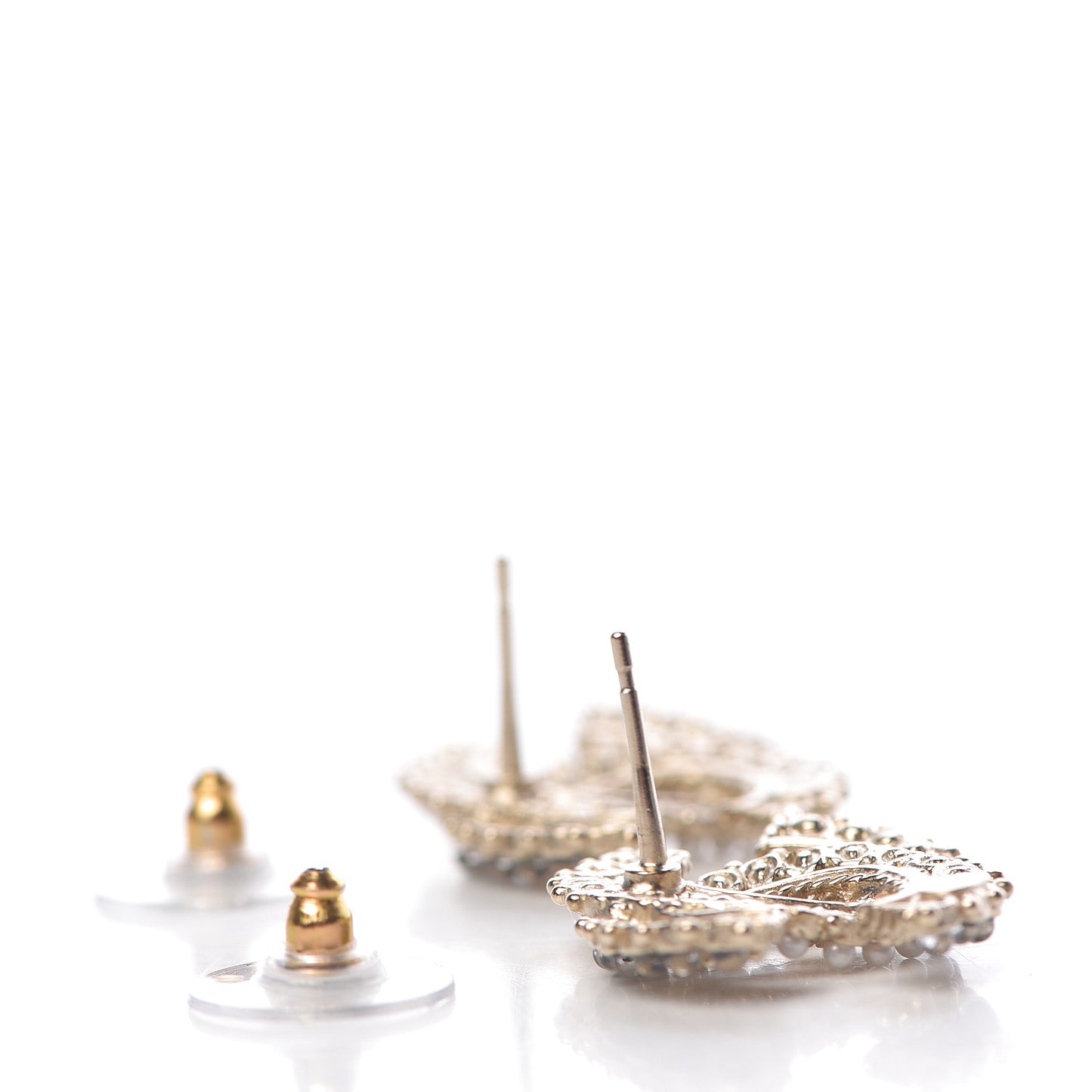 Pearl CC Earrings Blue Gold