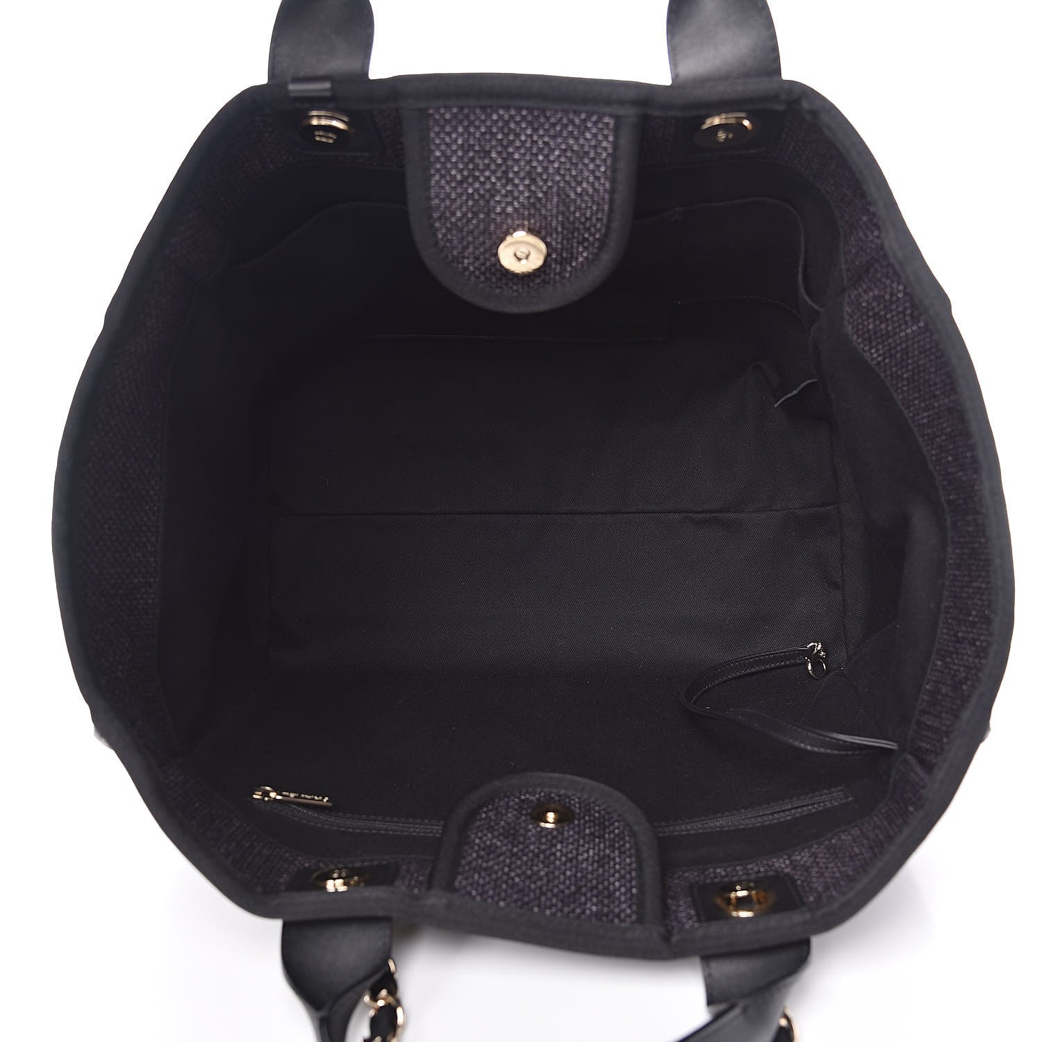 Chanel Woven Straw Raffia Large Deauville Tote Black 5 of 11
