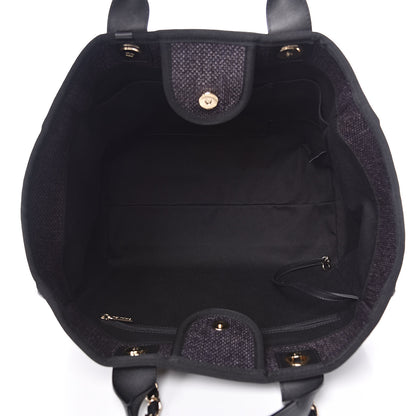 Chanel Woven Straw Raffia Large Deauville Tote Black 5 of 11