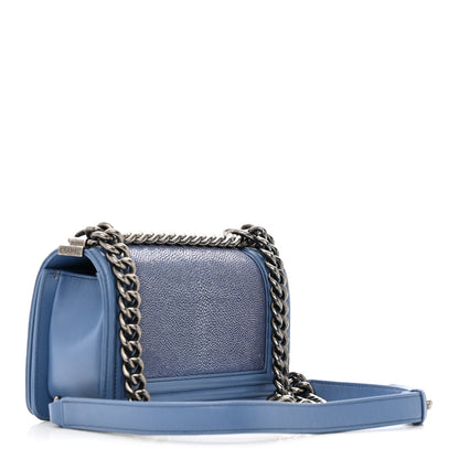 Chanel Galuchat Stingray Small Boy Flap Blue 3 of 15