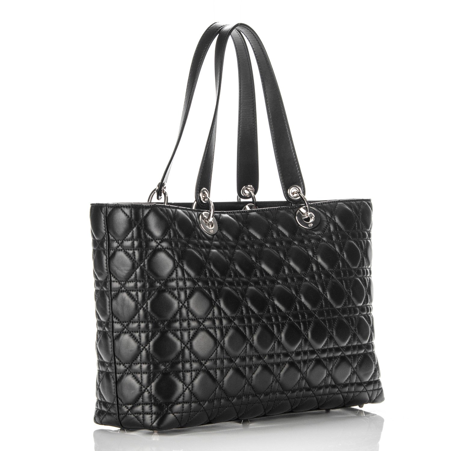 Christian Dior Lambskin Cannage Large Lady Dior Shopper Tote Black 3 of 7