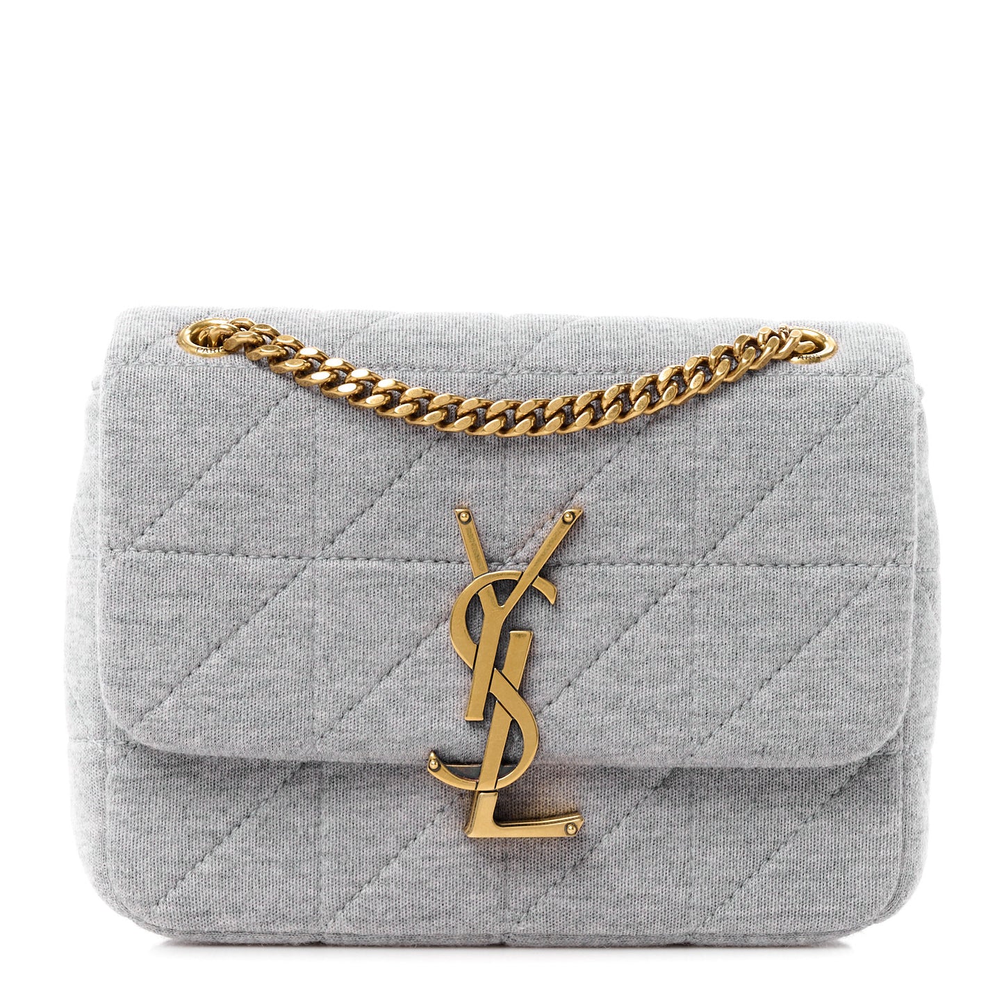 Jersey Wool Patchwork Monogram Mini Jamie Baguette Grigio