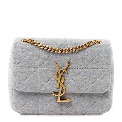 Saint Laurent Jersey Wool Patchwork Monogram Mini Jamie Baguette Grigio 1 of 10