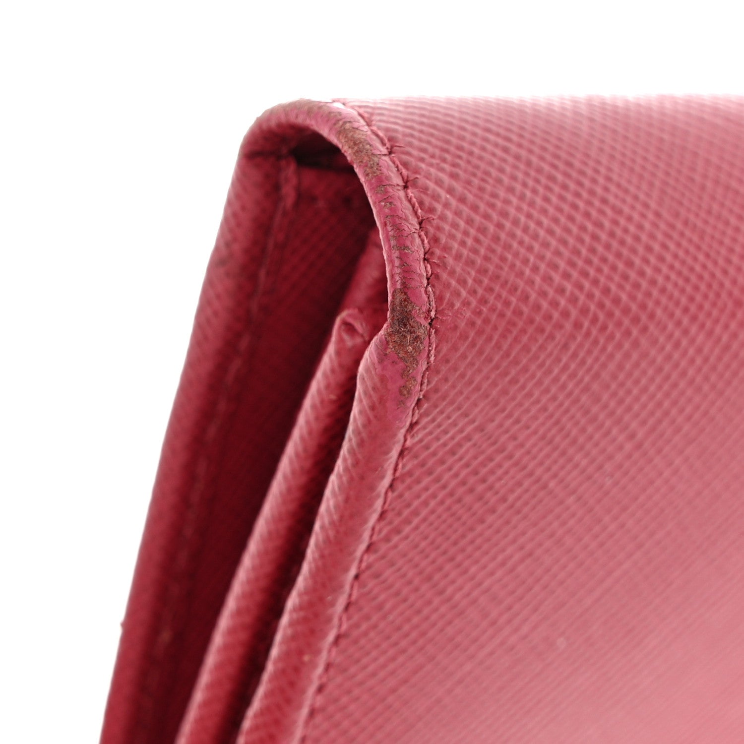 Prada Saffiano Metal French Flap Compact Wallet Peonia 11 of 12