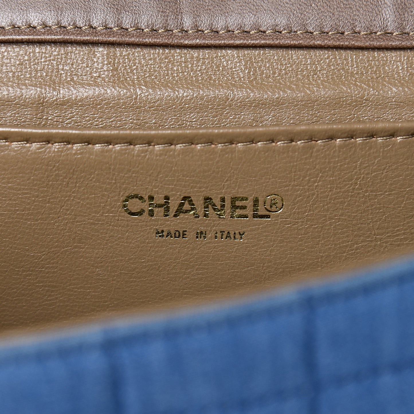 Denim Chocolate Bar Flap Blue