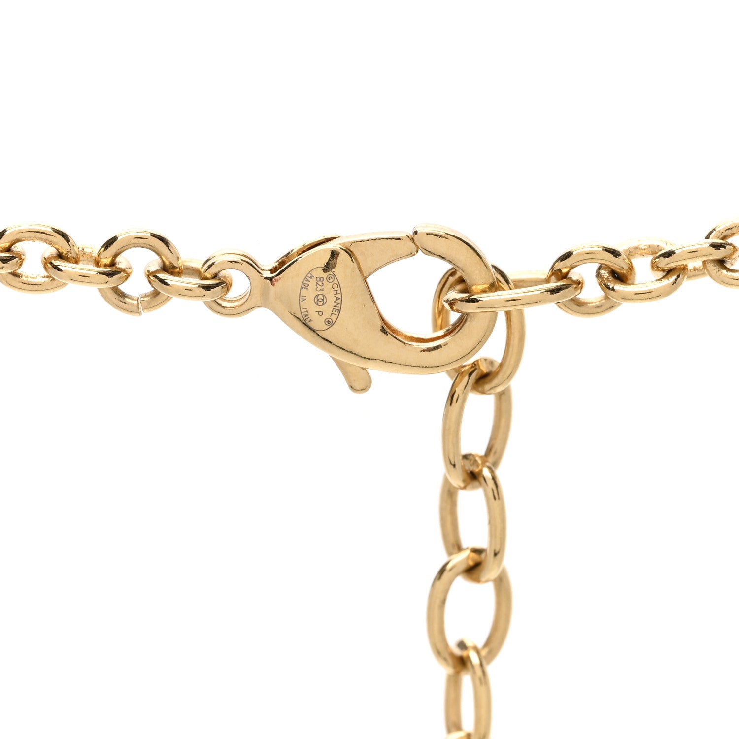 Chanel Crystal CC Heart Link Necklace Gold 5 of 6
