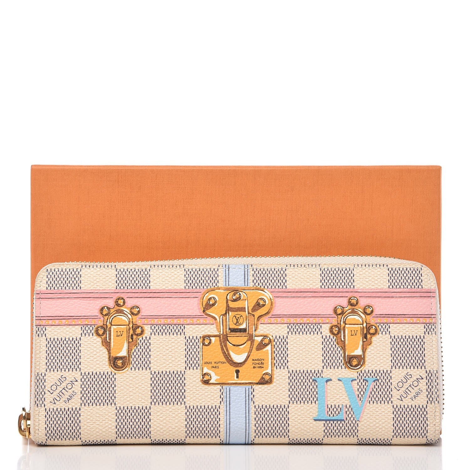 Louis Vuitton Damier Azur Summer Trunks Clemence Wallet 14 of 14