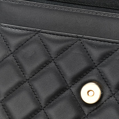 Chanel Lambskin Quilted Wallet On Chain WOC Black 13 of 15