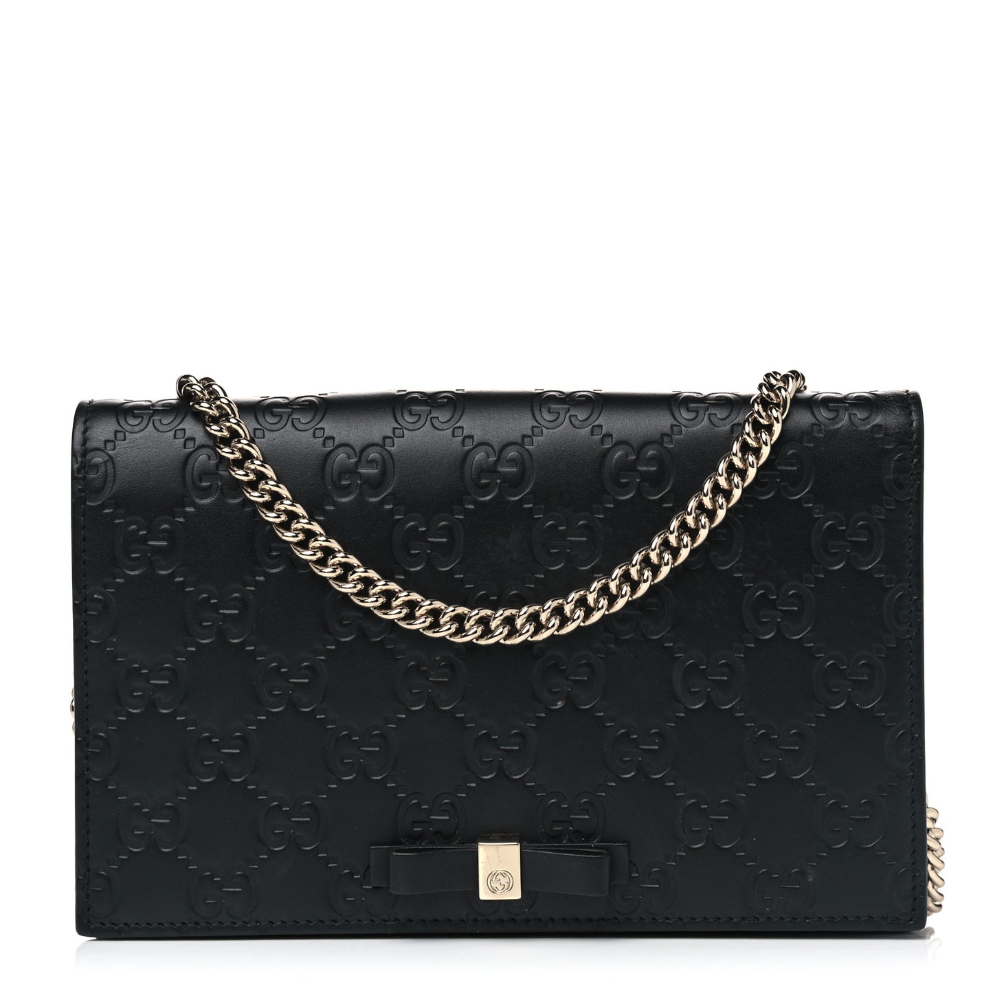 Guccissima Signature Bowy Chain Wallet Black