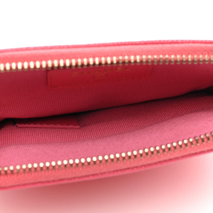 Chanel Caviar Quilted Zip Card Holder Wallet Pink 5 of 7