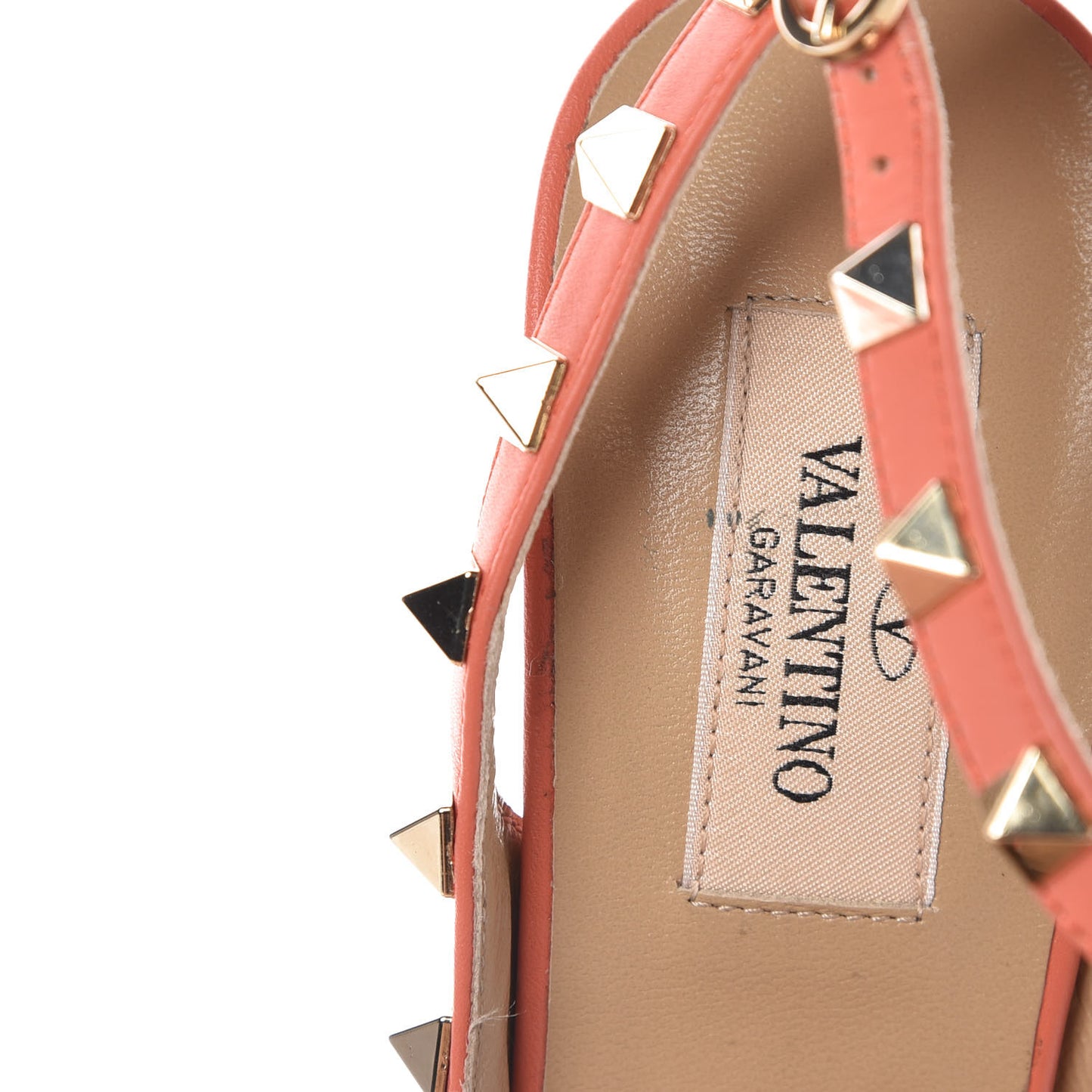 Nappa Rockstud Ankle Strap Pumps 39 Coral