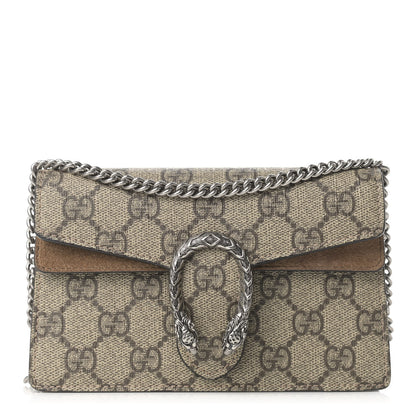 Gucci GG Supreme Monogram Super Mini Dionysus Shoulder Bag Taupe 1 of 11