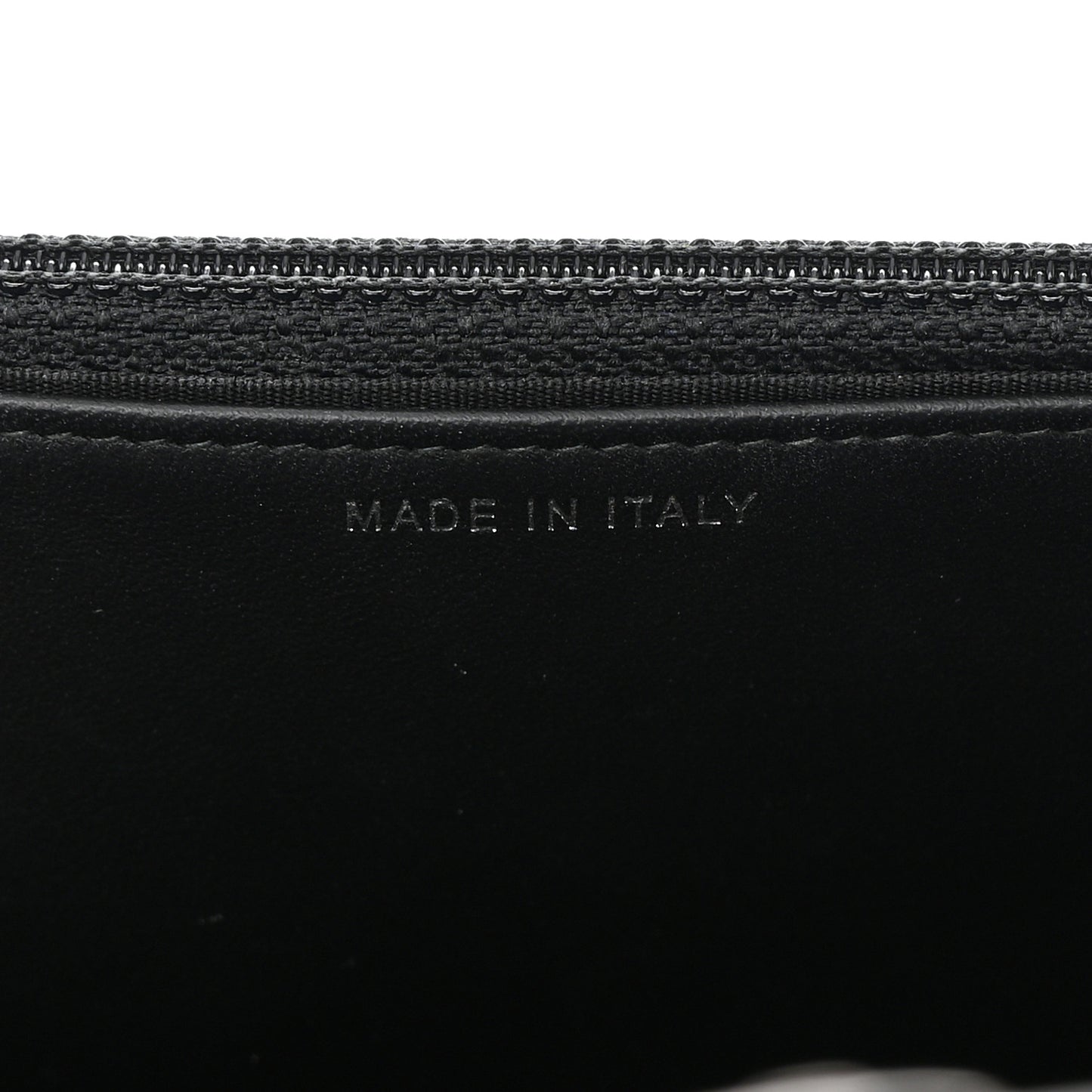 Calfskin Painted Chevron Embossed Boy Wallet On Chain WOC Black