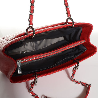 Chanel Caviar Quilted Grand Shopping Tote GST Red 5 of 8