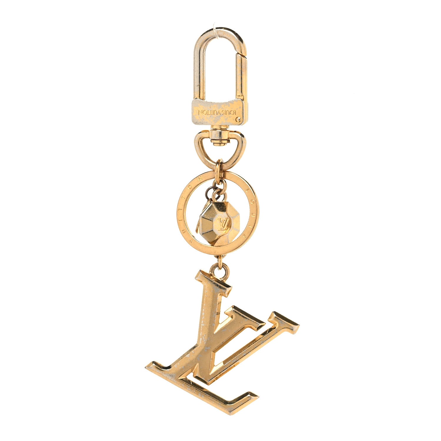 Louis Vuitton LOUIS VUITTON LV Facettes Bag Charm Key Holder Gold 1 of 4