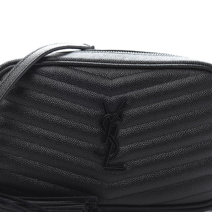 Saint Laurent Grain De Poudre Matelasse Monogram Mini Lou Camera Bag Black 10 of 11
