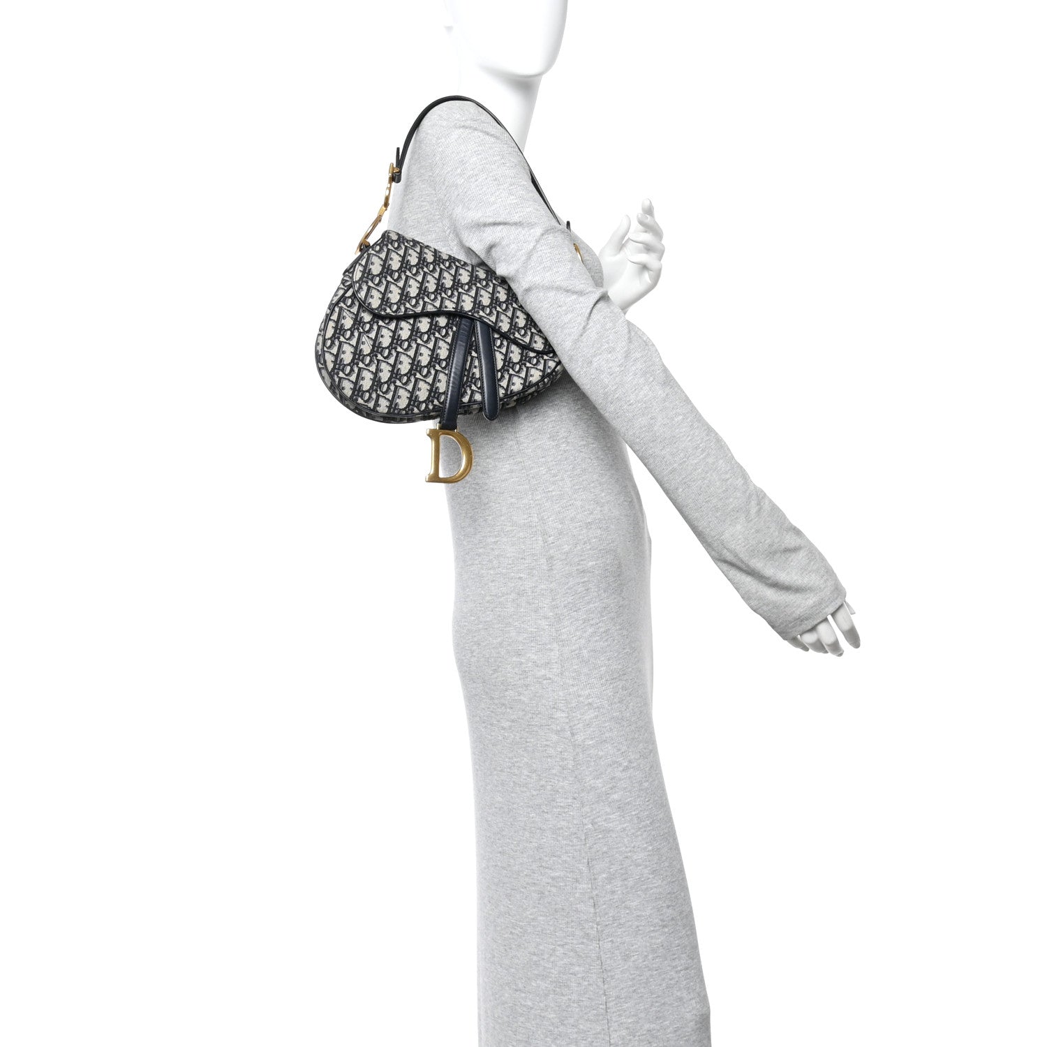 Christian Dior Oblique Saddle Bag Blue 2 of 12