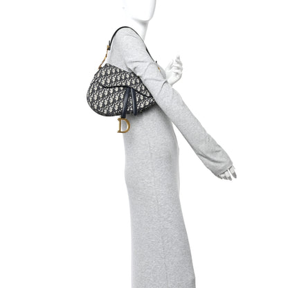 Christian Dior Oblique Saddle Bag Blue 2 of 12