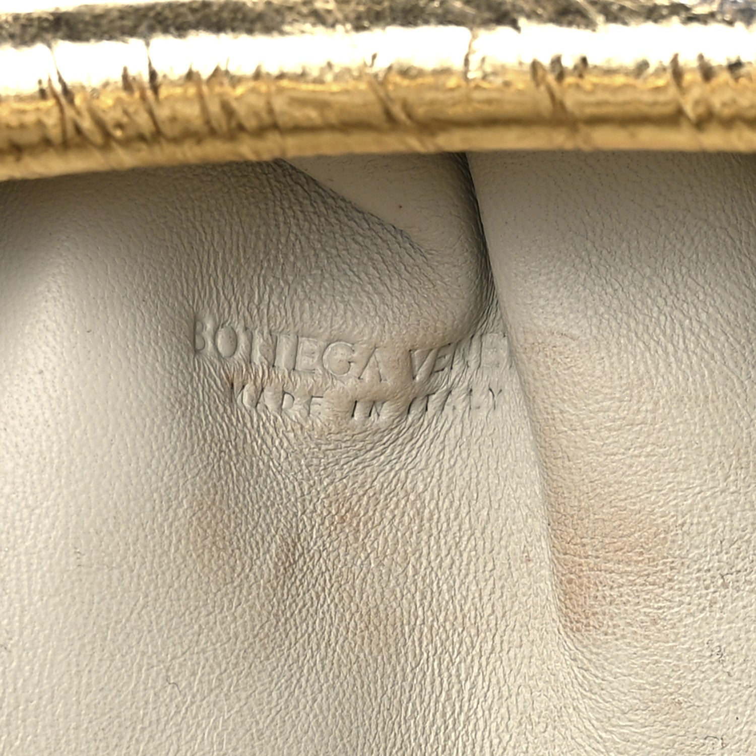 Bottega Veneta Metallic Crinkled Lambskin The Mini Pouch Oro 8 of 13