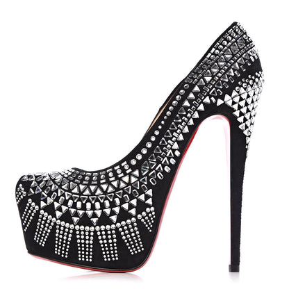 Christian Louboutin Veau Velour Crystal Decorapump 160 Platform Pumps 39.5 Black 1 of 8