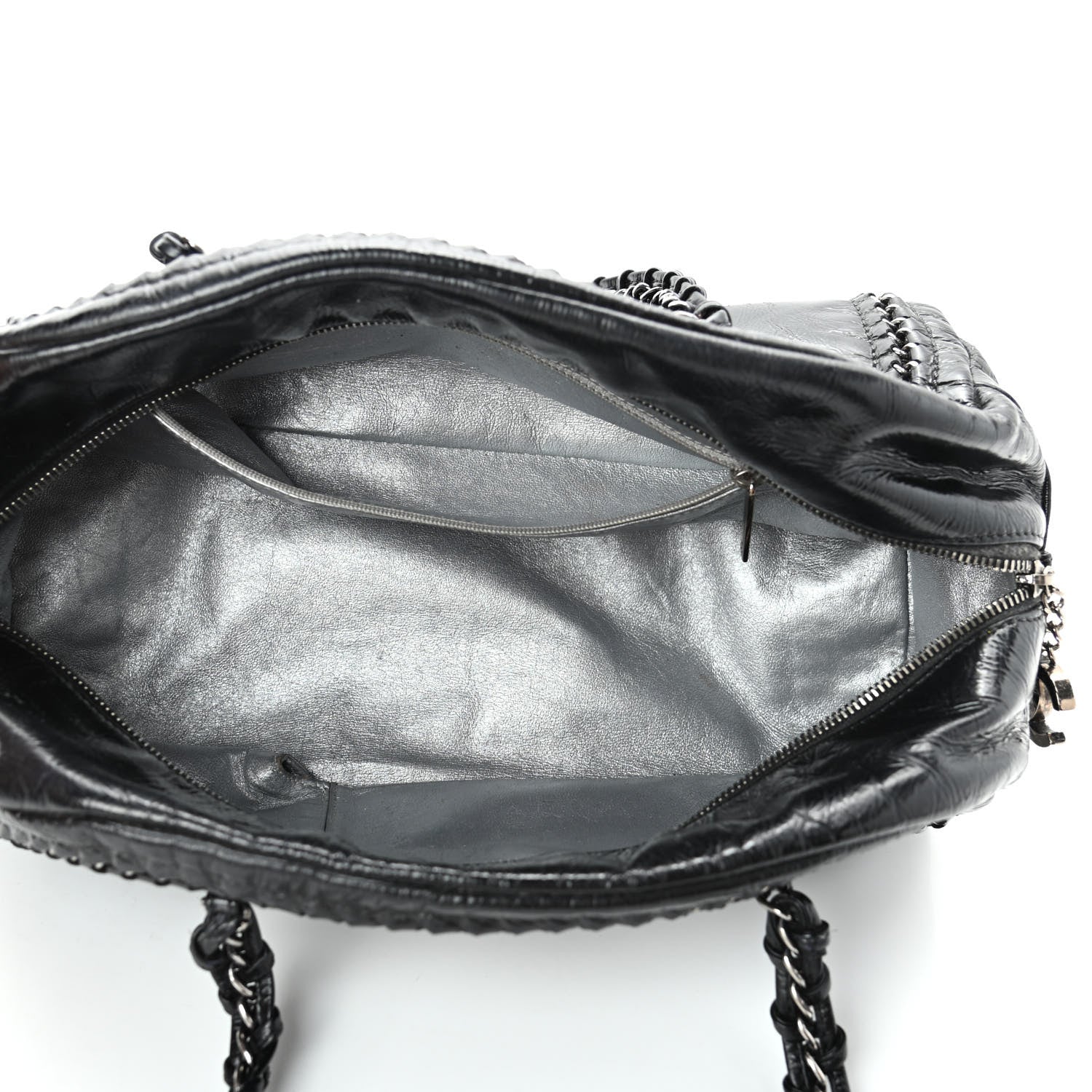 Chanel Patent Medium Luxe Ligne Bowler Black 4 of 4