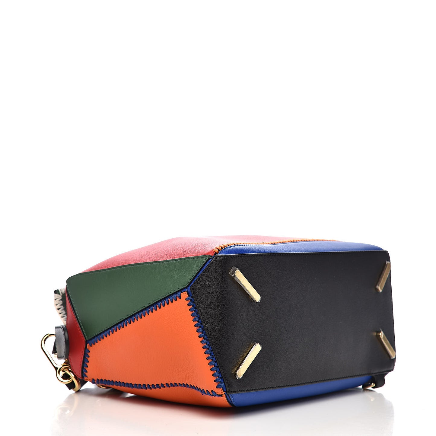 Calfskin Medium Patchwork Puzzle Bag Multicolor