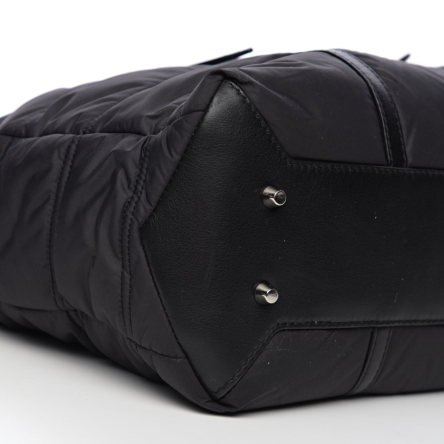 Nylon House Check Quilted Abbey Diaper Bag Black