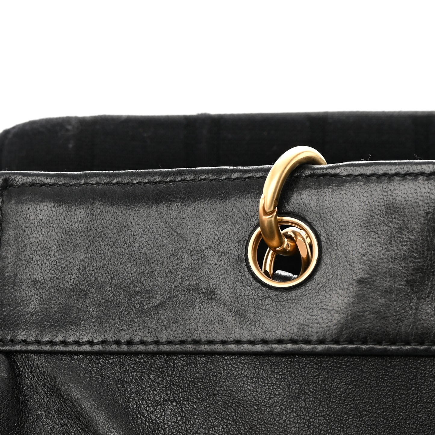 Jersey Chocolate Bar Quilted CC Shoulder Bag Black