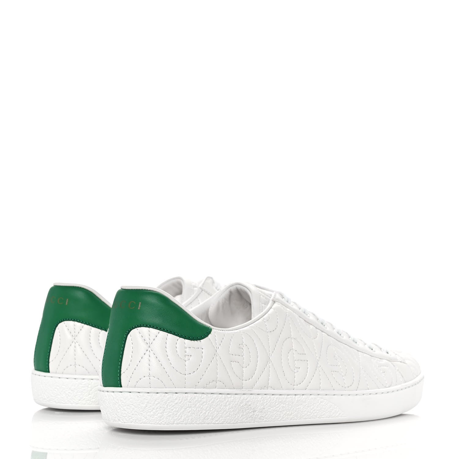 Gucci Nappa G Rhombus Mens Ace Sneakers 11 Great White Green 4 of 11