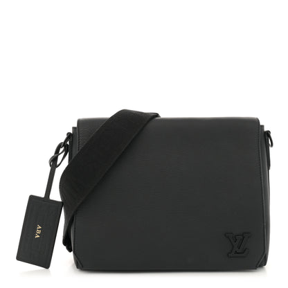 Louis Vuitton Calfskin Aerogram Takeoff Messenger Black 1 of 12
