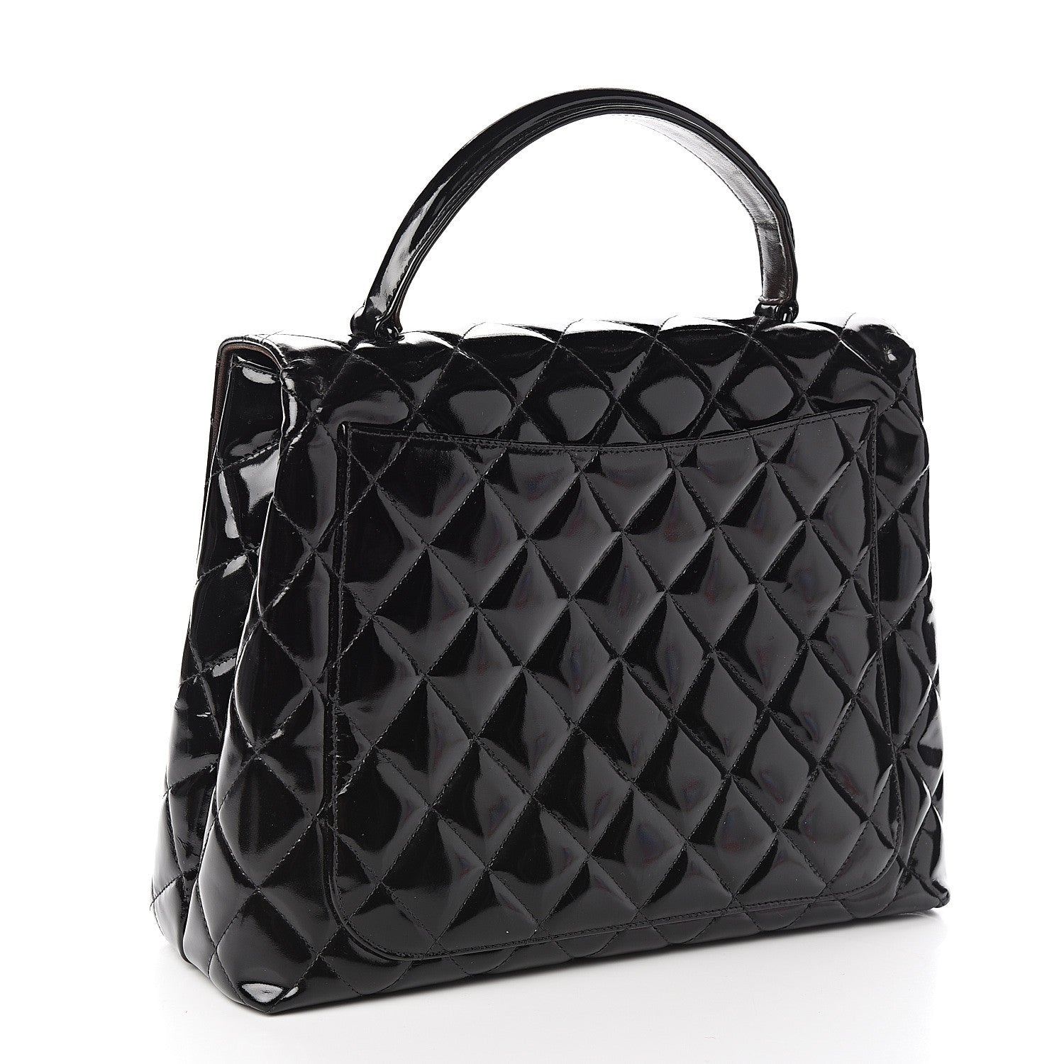 Chanel Patent Quilted Jumbo Kelly Flap Black 2 of 15