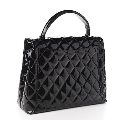 Chanel Patent Quilted Jumbo Kelly Flap Black 2 of 15