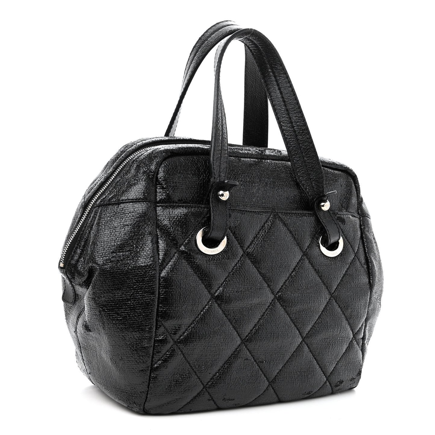 Coated Canvas Paris Biarritz Satchel Black