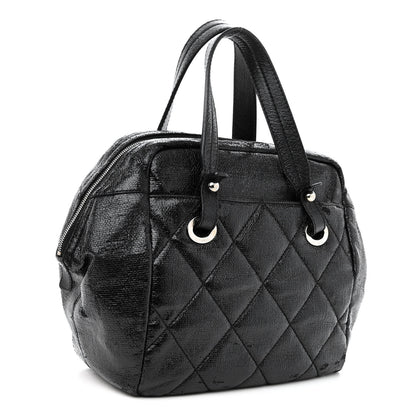 Chanel Coated Canvas Paris Biarritz Satchel Black 3 of 14