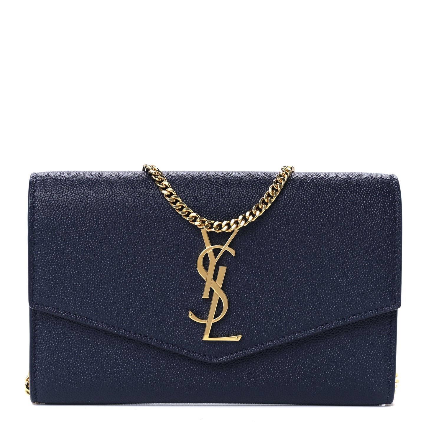 Grain De Poudre Monogram Uptown Chain Wallet Blue Charron