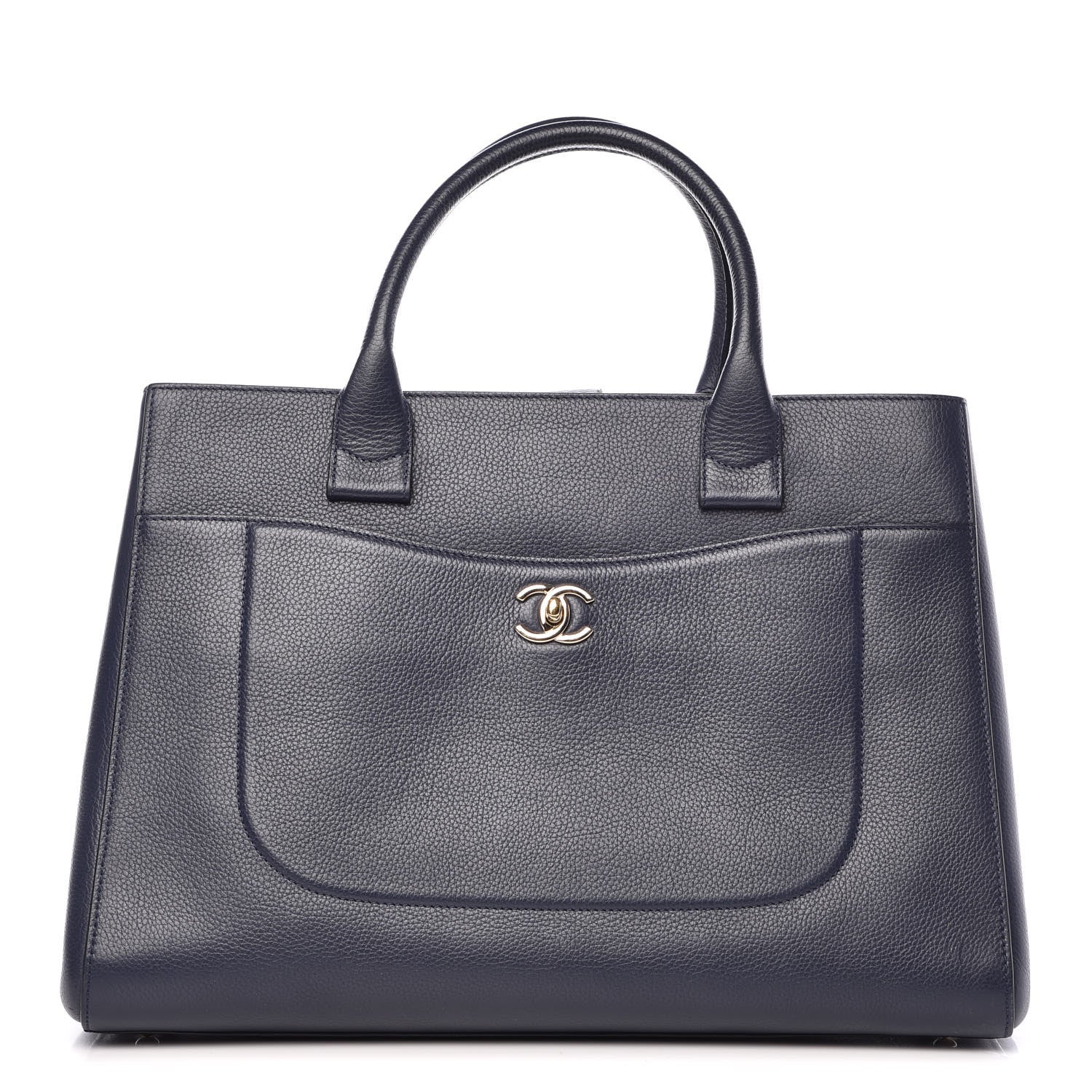 Chanel Grained Calfskin Medium Neo Executive Shopper Tote Dark Blue 1 of 14