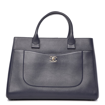 Chanel Grained Calfskin Medium Neo Executive Shopper Tote Dark Blue 1 of 14