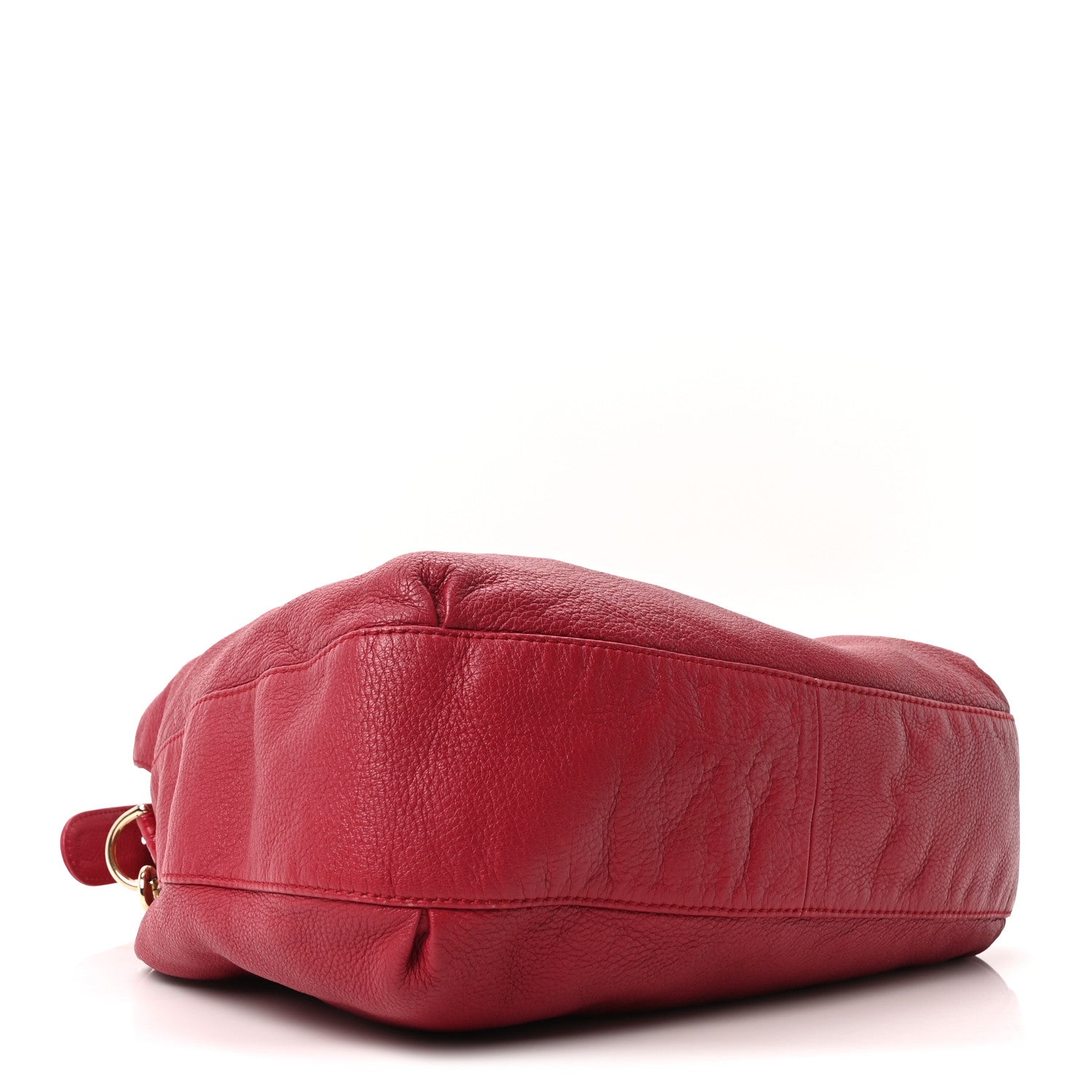 Gucci Pebbled Calfskin Medium G Wave Shoulder Bag Red 7 of 21