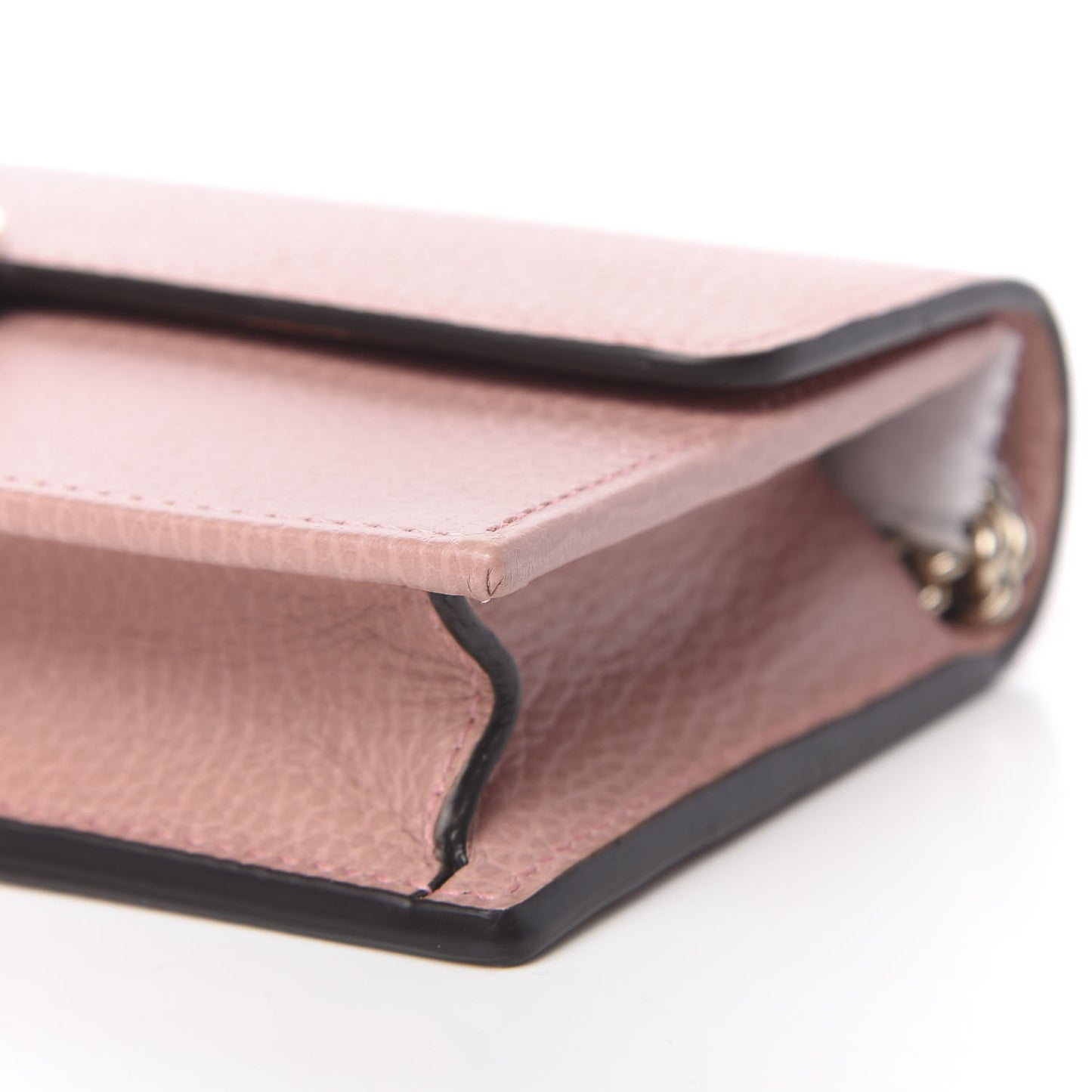 Dollar Calfskin Interlocking G Chain Wallet Soft Pink