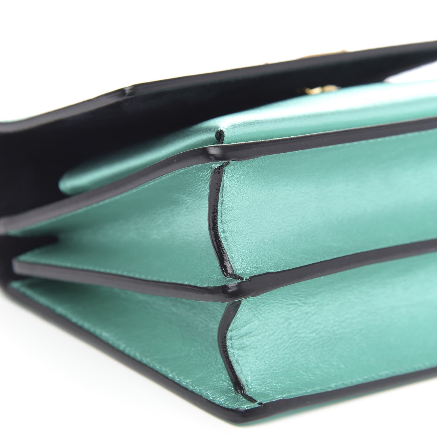 Saint Laurent Metallic Calfskin Small Monogram Sunset Chlorophille 8 of 12