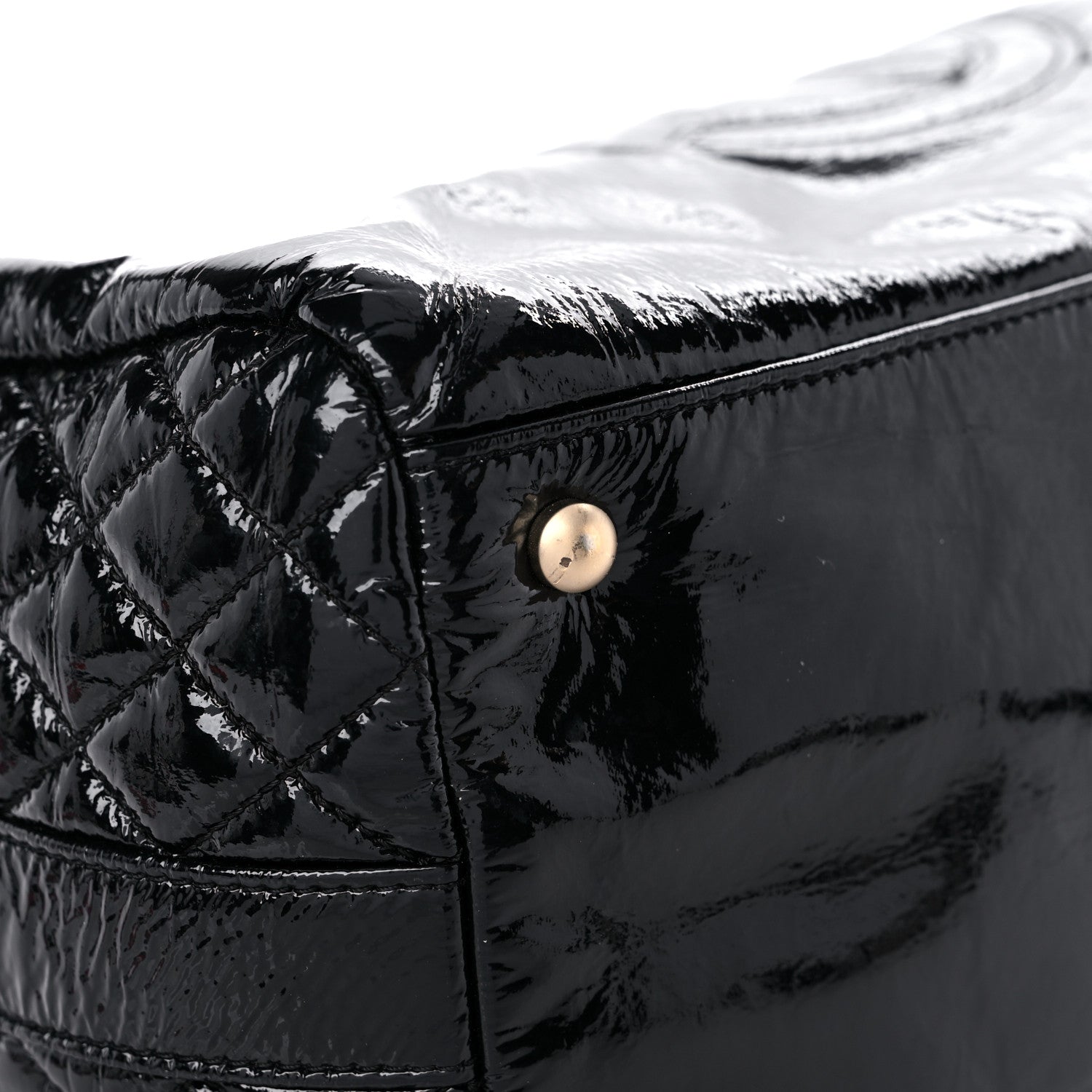 Chanel Patent Quilted CC Tote Black 8 of 13