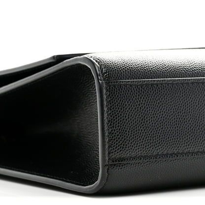 Saint Laurent Grain De Poudre Large Classic Monogram Kate Satchel Black 9 of 10