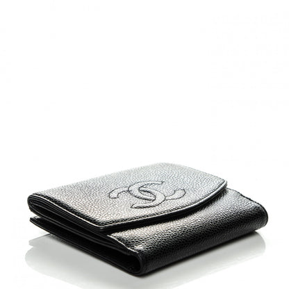 Chanel Caviar Timeless CC Compact French Wallet Black 4 of 8