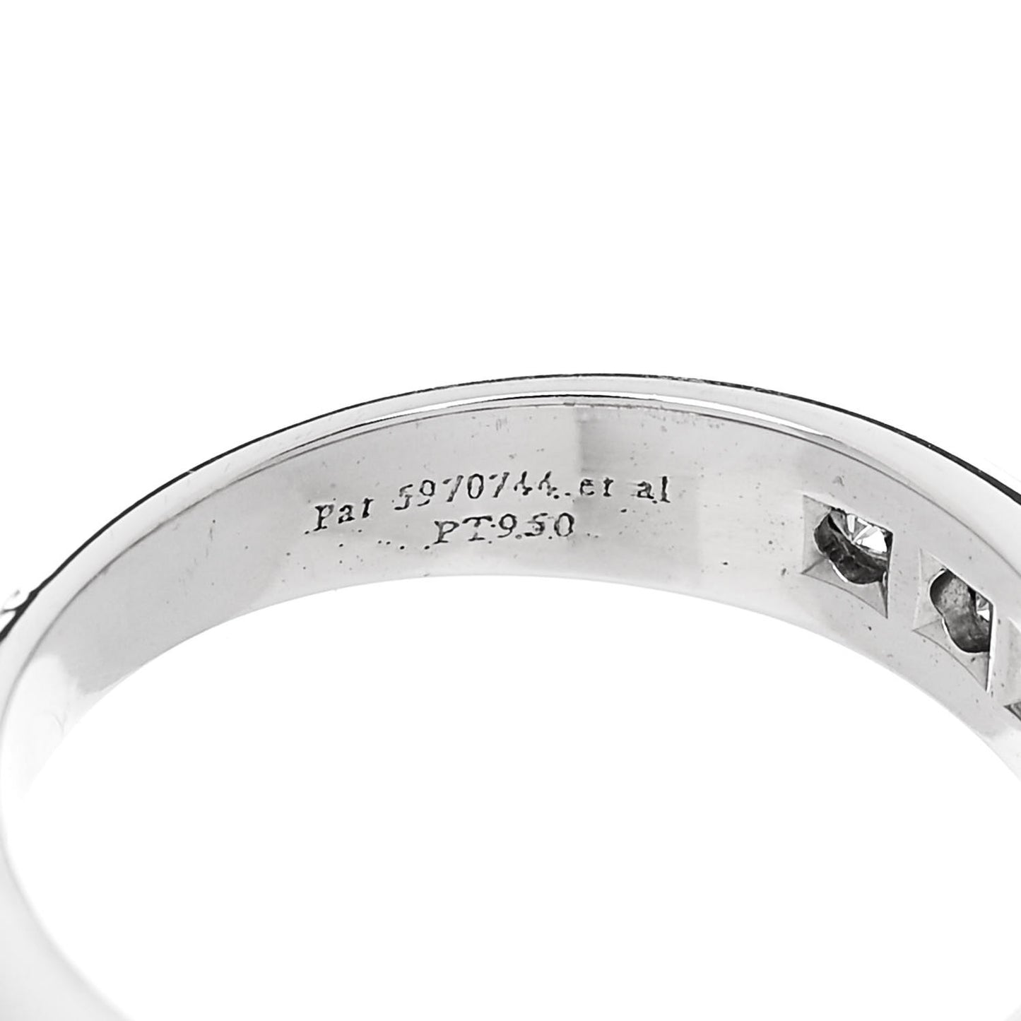 Platinum Diamond Princess Lucida Half Circle Wedding Band Ring 46 3.75