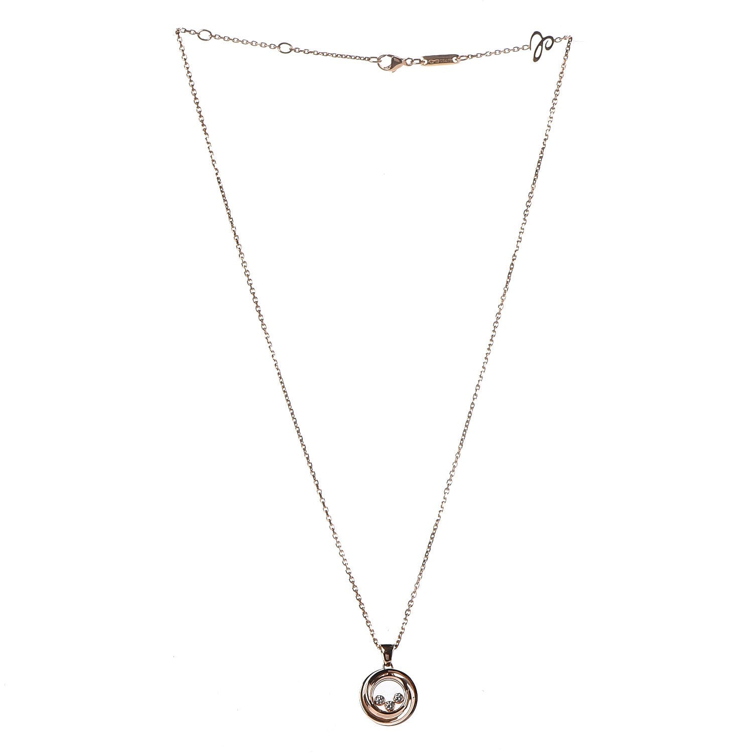 Chopard 18K Rose Gold Diamond Happy Emotions Pendant Necklace 3 of 8