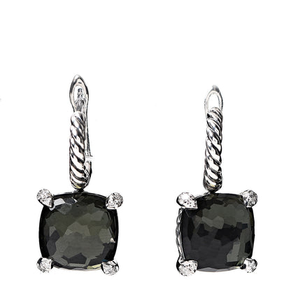 David Yurman Sterling Silver Green Orchid Diamond Chatelaine Drop Earrings 1 of 4