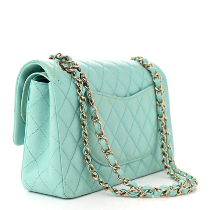 Chanel Caviar Quilted Medium Double Flap Light Blue 2 of 14