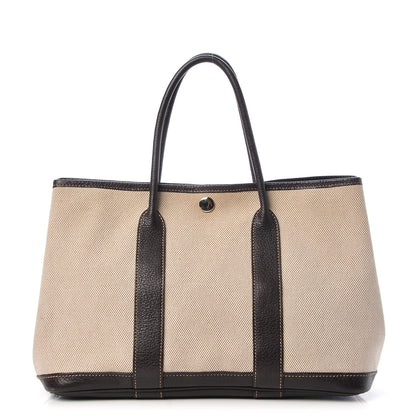 Hermes Toile Buffalo Garden Party Tote 30 TPM Marron Fonce 1 of 11