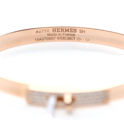 Hermes 18K Rose Gold Diamond PM Kelly Pave Bracelet SH 4 of 5